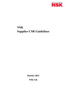 >NSK Supplier CSR Guidelines